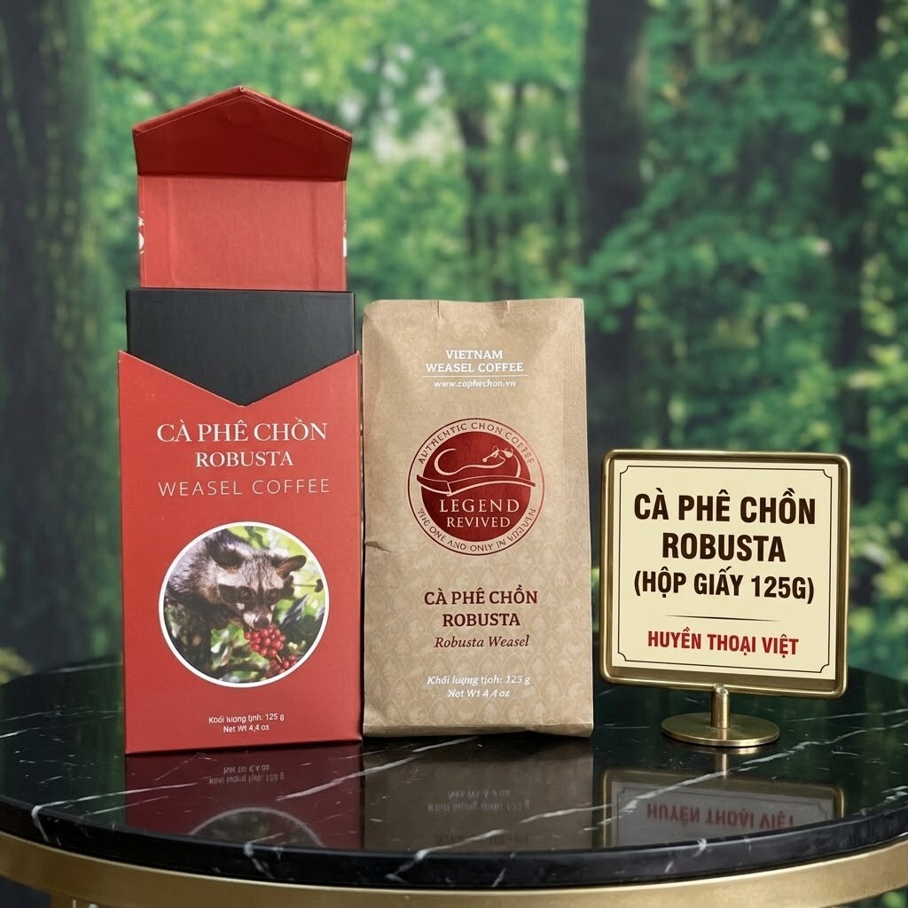 [HỘP GIẤY]Cà Phê Chồn Robusta Legend (Robusta Weasel Coffee) 125g