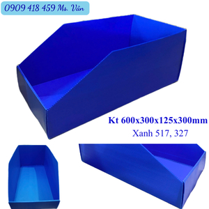 Khay nhựa đựng phụ tùng kích thước 600x300x125x300mm, chất liệu PP bền bỉ giúp tối ưu không gian kho