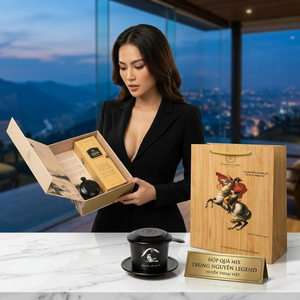 Hộp Quà Legend Trung Nguyên( MIX Cà phê Legend - Phin Nhôm Đen)