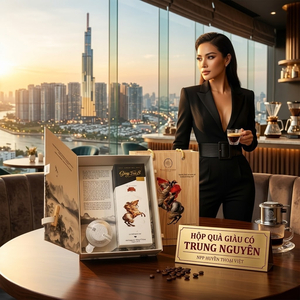 Hộp quà Sáng tạo 8 - 500gr kèm phin Nhôm( HỘP QUÀ GIÀU CÓ)