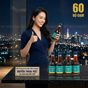 ( HỘP 4 CHAI 250ML) Nước mắm Hạnh Phúc 60 độ đạm - Quà tặng Người Thân.