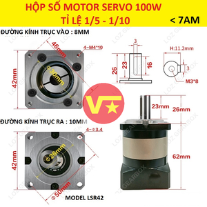 Hộp Số Hành Tinh Servo 100w Tỉ Lệ 1:10 Mới - Hộp Số Giảm Tốc Servo 100w Tỉ Lệ 1/10 Loz Gearbox