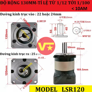 Hộp Số Hành Tinh Servo 1kw 1.5kw 2kw Tỉ Lệ 1:20 Mới - Hộp Số Giảm Tốc Servo 1kw Tỉ Lệ 1/20 Loz Gearbox LSR120
