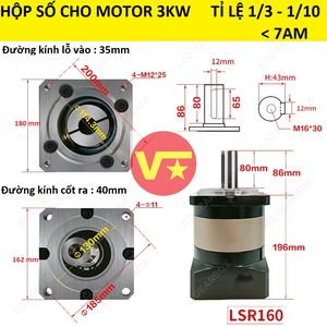 HỘP SỐ GIẢM TỐC HÀNH TINH ĐỘNG CƠ AC SERVO 3KW 5KW 5.5kw TỈ LỆ 1/5 1/10 MỚI LSR160 Loz Gearbox Mặt Bích 160mm