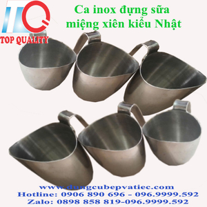 Ca inox đựng sữa miệng xiên kiểu Nhật