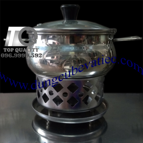 Nồi lẩu 1 - 2 người ăn bằng inox kèm bếp cồn