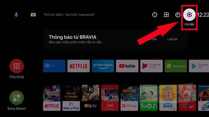 Bạn ấn chọn vào biểu tượng Cài đặt Bạn ấn chọn vào biểu tượng Cài đặt