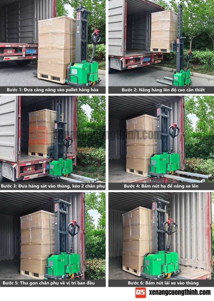 Các bước sử dụng xe nâng điện tự leo