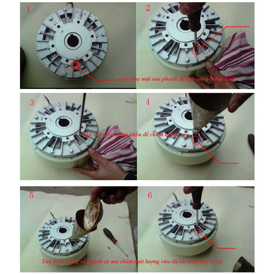 Hướng dẫn thay bột từ cho phanh từ, li hợp từ