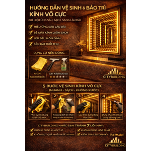 🔹 HƯỚNG DẪN VỆ SINH & BẢO TRÌ KÍNH VÔ CỰC: GIỮ HIỆU ỨNG SÂU, SẠCH, SANG LÂU DÀI