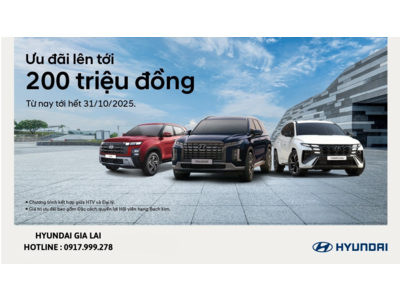 HYUNDAI GIA LAI ƯU ĐÃI BẢO HÀNH 8 NĂM CÙNG HỖ TRỢ TÀI CHÍNH LÊN ĐẾN 200 TRIỆU ĐỒNG