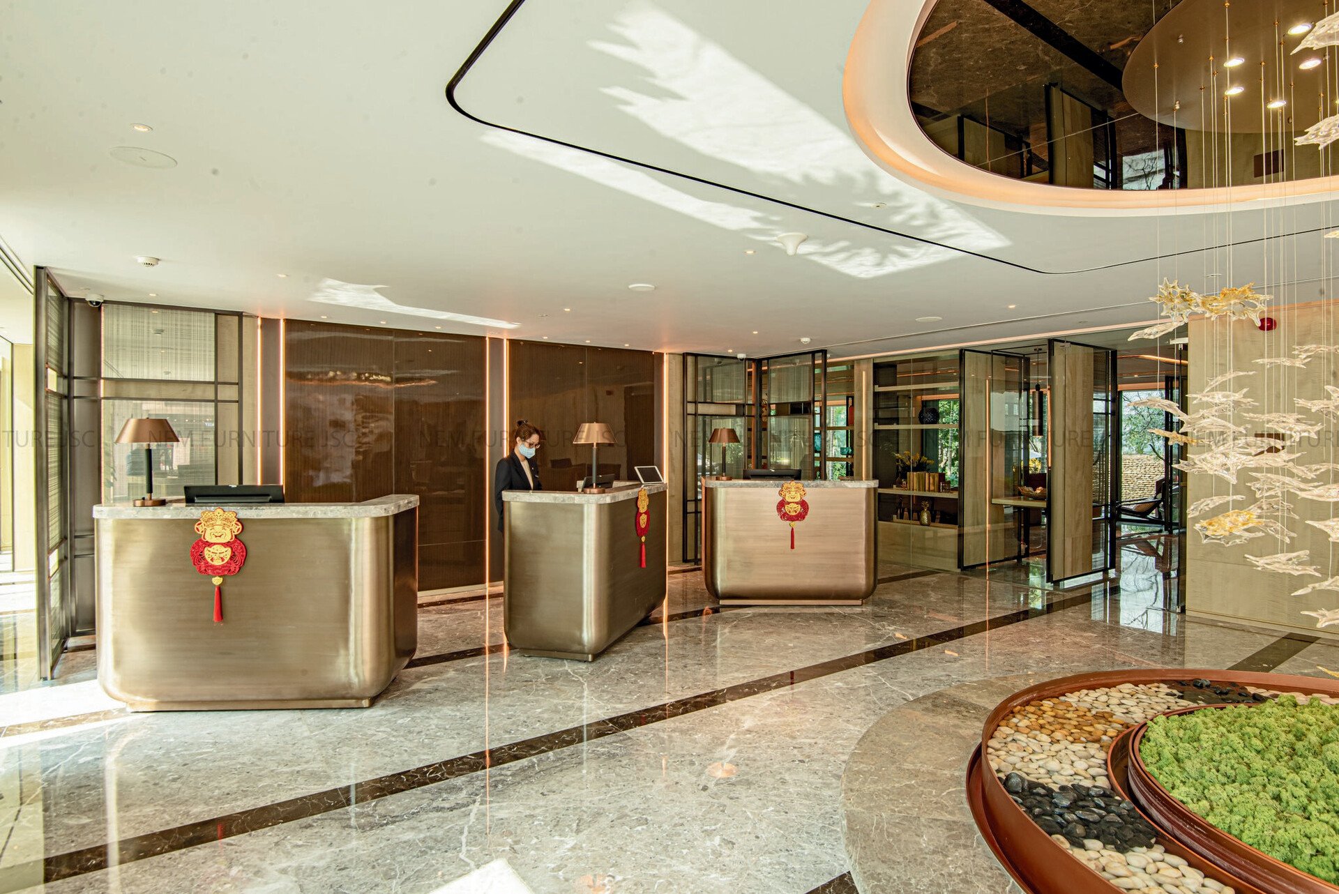 Không gian sảnh tại Fraser Suites Hà Nội