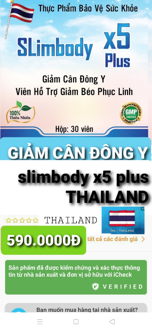 Giảm cân slimbody x5 plus Thái Lan