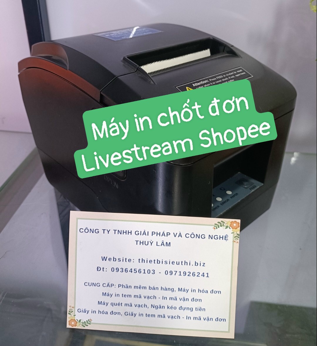 Máy in chốt đơn Livestream Shopee kết nối điện thoại