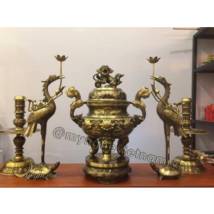 Bộ đỉnh hoa sòi phúc lộc thọ cao 50cm