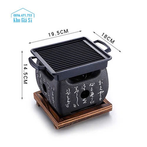 Bếp nướng size vuông lớn có khay chống dính, bếp nướng BBQ tại bàn dành cho quán ăn sang trọng kiểu Nhật