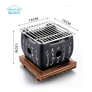 Bếp nướng size vuông lớn có khay chống dính, bếp nướng BBQ tại bàn dành cho quán ăn sang trọng kiểu Nhật