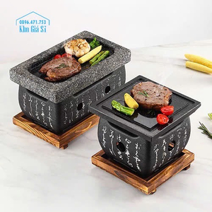 Bếp nướng than hoa không khói tại bàn size chữ nhật nhỏ, bếp nướng BBQ tại bàn cho quán ăn phong cách Nhật Bản