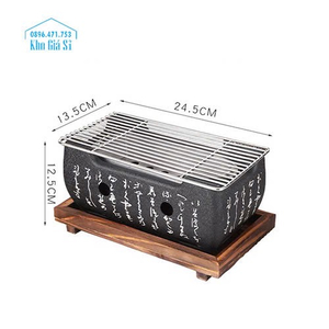 Bếp nướng than hoa không khói tại bàn size chữ nhật nhỏ, bếp nướng BBQ tại bàn cho quán ăn phong cách Nhật Bản