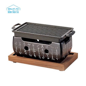 Bếp nướng than hoa không khói tại bàn size chữ nhật nhỏ, bếp nướng BBQ tại bàn cho quán ăn phong cách Nhật Bản