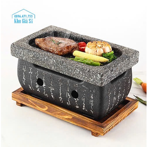 Bếp nướng than hoa không khói tại bàn size chữ nhật nhỏ, bếp nướng BBQ tại bàn cho quán ăn phong cách Nhật Bản