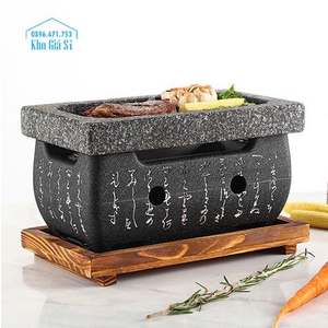 Bếp nướng than hoa không khói tại bàn size chữ nhật nhỏ, bếp nướng BBQ tại bàn cho quán ăn phong cách Nhật Bản