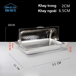 Bộ khay cõ lỗ kèm nắp mica trong suốt mở được 2 chiều