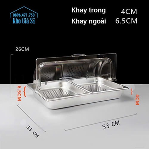 Bộ khay cõ lỗ kèm nắp mica trong suốt mở được 2 chiều