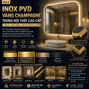 INOX PVD VÀNG CHAMPAGNE TRONG NỘI THẤT CAO CẤP