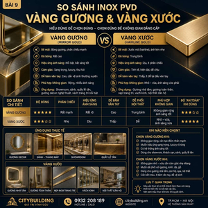 INOX PVD VÀNG GƯƠNG VÀ VÀNG XƯỚC KHÁC NHAU THẾ NÀO?