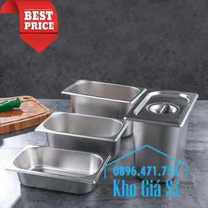 Khay inox 1/9 chiều cao 6.5cm làm khuôn pate, khuôn đông sương