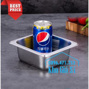 Khay inox 1/6-65 đựng thạch trà sữa topping