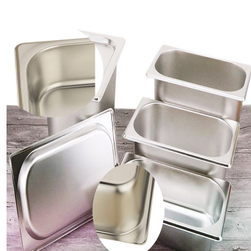 Khay buffet 2/1, kích thước khay 2/1, khay inox siêu bền, khay vuông có nắp, GN 2/1 sâu 200