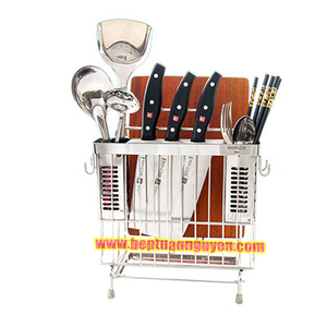 KỆ DAO THỚT CÓ KHAY INOX 304