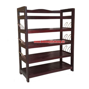 KỆ GIÀY DÉP 5 TẦNG 62CM CÓ MÓC SẮT MÀU NÂU