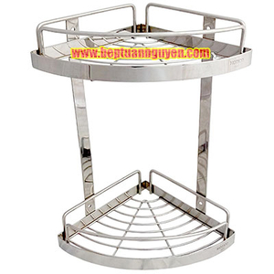 KỆ GÓC 2 TẦNG INOX 20 X 20CM