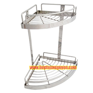 KỆ GÓC 2 TẦNG INOX 20 X 25CM