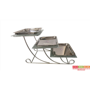 KỆ TRƯNG BÀY BUFFET INOX 3 TẦNG - KB38