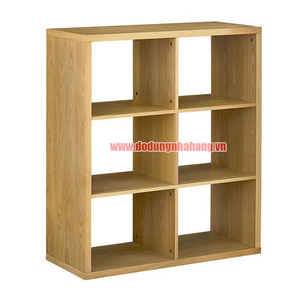 KỆ SÁCH GỖ 2 CỘT, 6 NGĂN