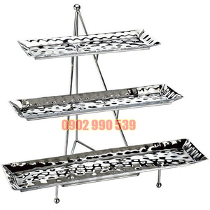 KỆ TRƯNG BÀY THỨC ĂN 3 TẦNG