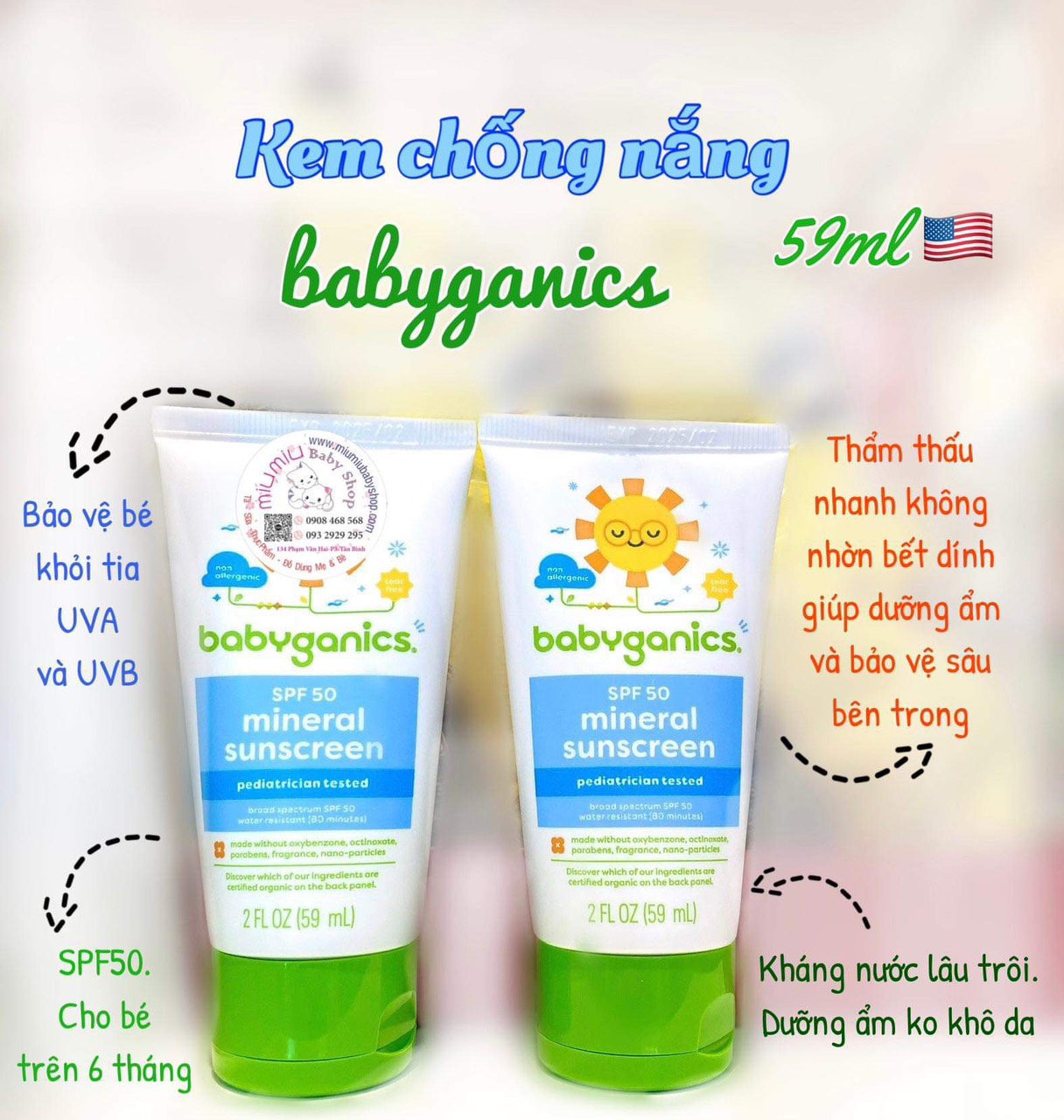 Kem chống nắng Babyganics 59ml