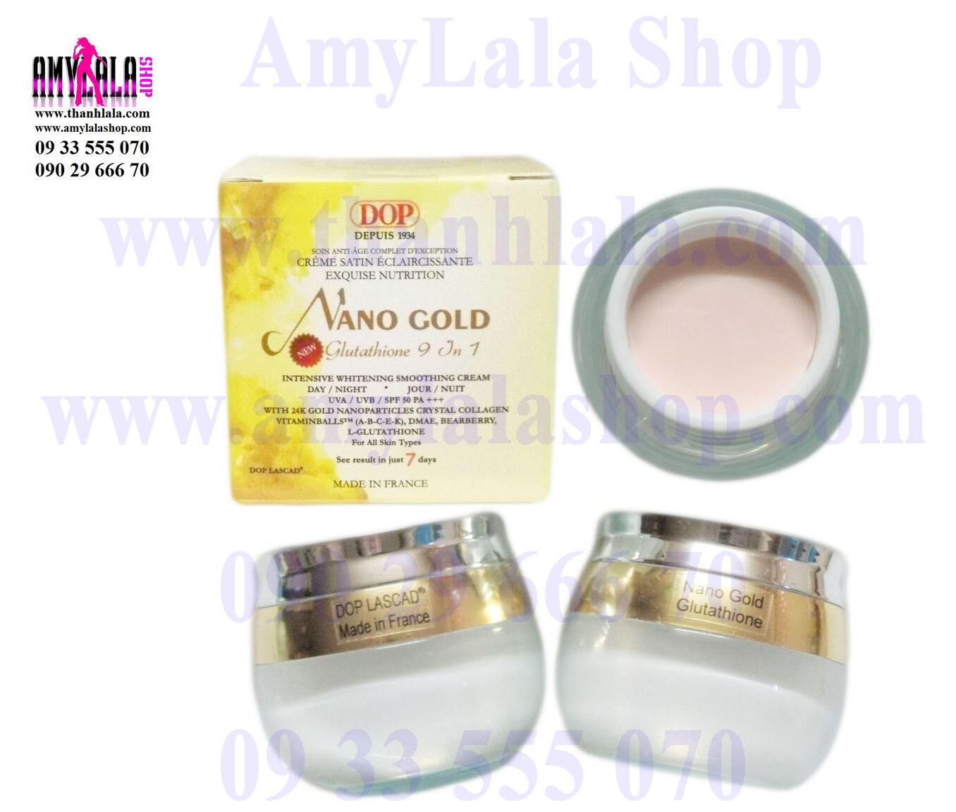 Kem mặt (120g) hạt vàng 24k Dop Lascad® Nano Gold Glutathione 9in1 siêu trắng cao cấp - 0933555070 -