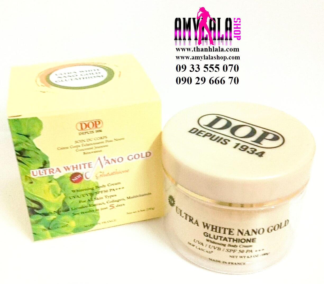 Kem (lotion dạng nén) dưỡng trắng toàn thân Dop Lascad® Ultra White Nano Gold Glutathione 180g -