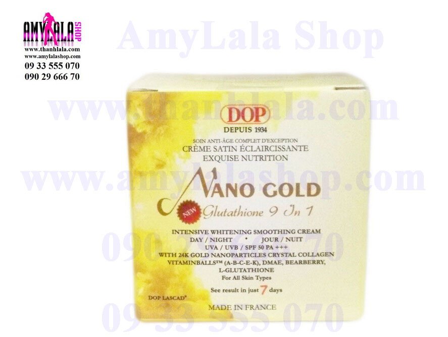 Kem mặt (120g) hạt vàng 24k Dop Lascad® Nano Gold Glutathione 9in1 siêu trắng cao cấp - 0933555070 -
