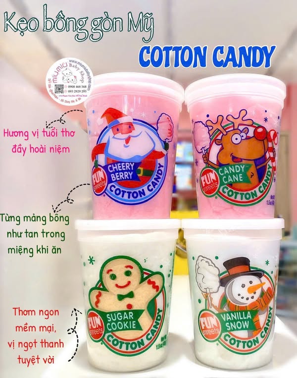 Kẹo bông gòn Noel Mỹ