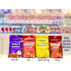 Kẹo Cherry Flavor Halls Relief 30 viên 🇺🇸- Vị Cherry