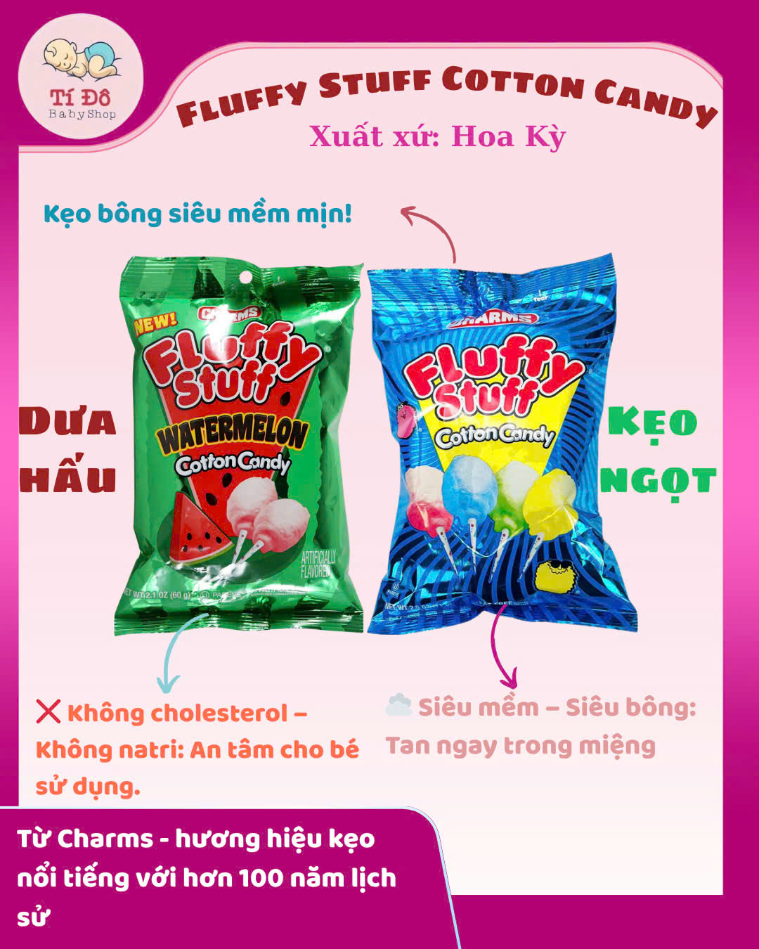 Keo cotton candy Charms