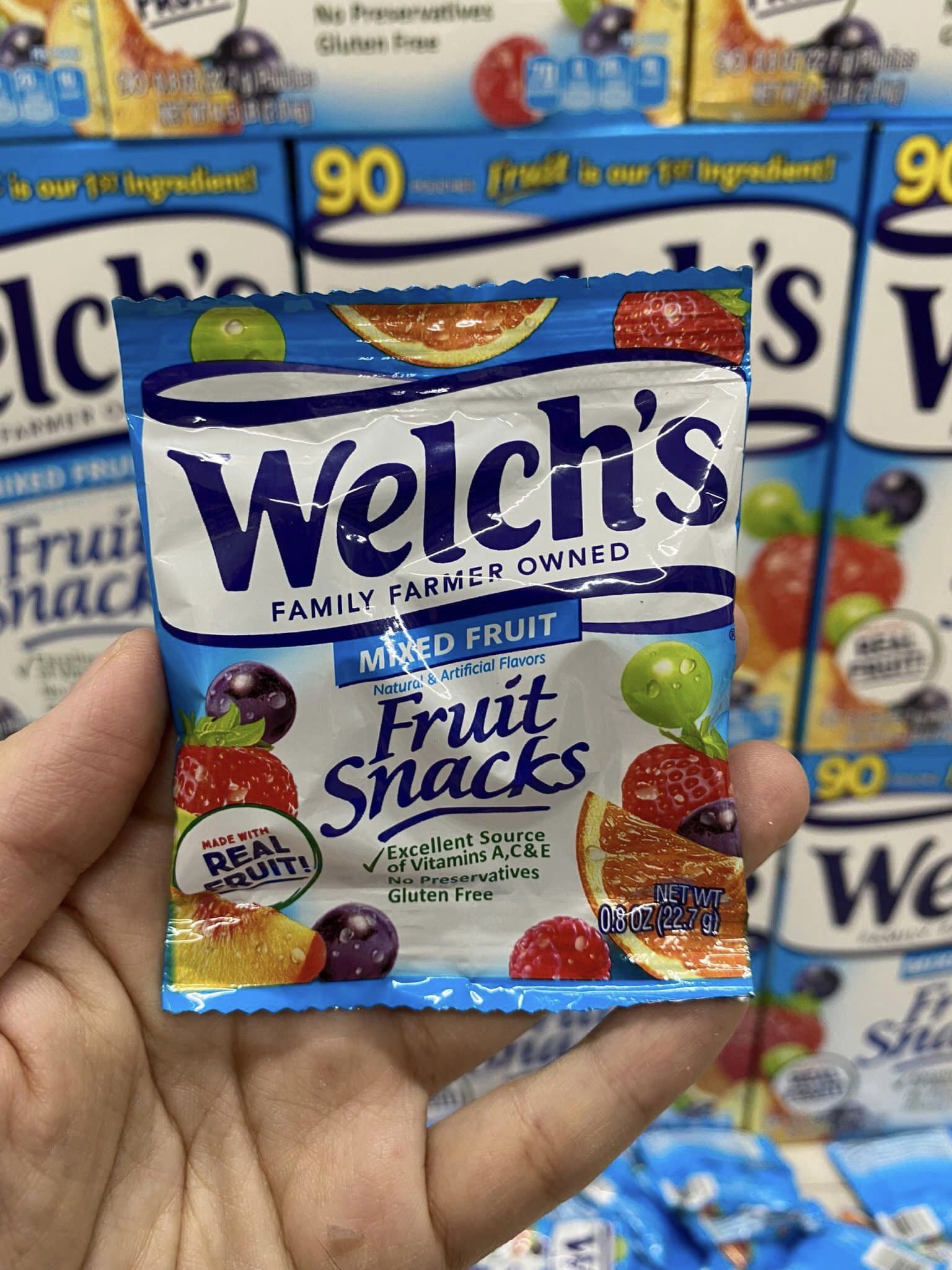Kẹo dẻo trái cây Welch’s Fruit Snacks Mixed Fruit gói lẻ 🇺🇸