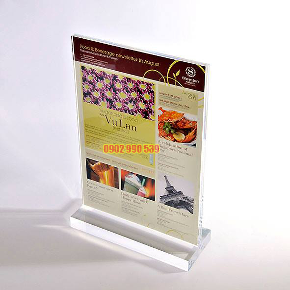 Kẹp menu để bàn Mica
