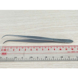 Kẹp phẫu tích (Fine) cong nhọn gờ 12cm Hilbro 12.0321.12